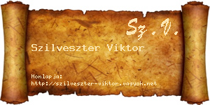 Szilveszter Viktor névjegykártya